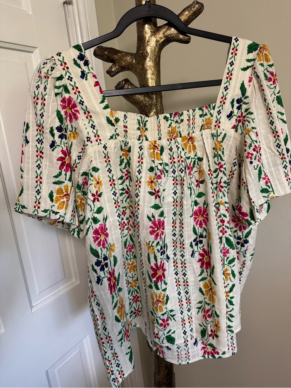 NEW Draper James Floral Square Neck Floral Top $98 Multiple Sizes NWT - Picture 7 of 10